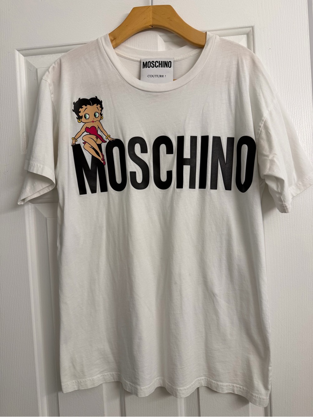 Moschino Couture White Betty Boop Logo T-Shirt